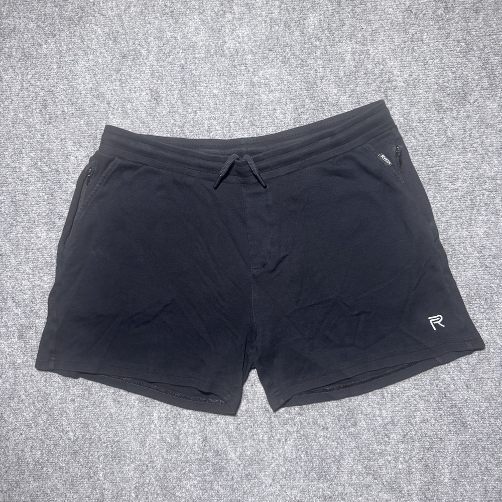 Ryker The Ares Shorts Men XL Black Organic Cotton Workout 4.5" Inseam Unlined
